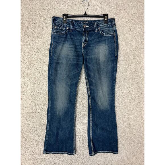 Silver Jeans Co Suki Surplus Bootcut Jeans Womens 31 Blue Low Rise Y2K Flap - Picture 1 of 15